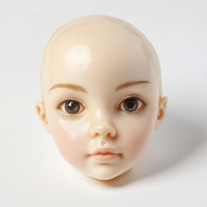 Teste di bambole personalizzabili fai da te per giocattoli da bambina, in vinile PVC, altezza 48 cm, testa di bambola con pelle liscia e trucco occhi blu - Product Image 6