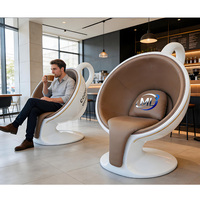 Chaises et tabourets de loisirs créatifs et modernes en forme de tasse à café - Construction durable en fibre de verre, surface en cuir PU pour hôtels et écoles