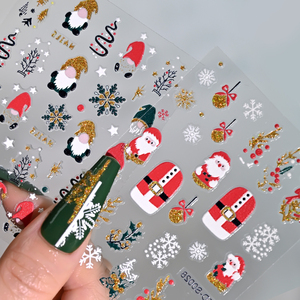 Décoration d'art d'ongles <span class=keywords><strong>de</strong></span> Noël 5D, autocollants pour ongles <span class=keywords><strong>de</strong></span> Noël, <span class=keywords><strong>sapin</strong></span> <span class=keywords><strong>de</strong></span> Noël, autocollants laser bronzés, flocons <span class=keywords><strong>de</strong></span> neige pour ongles - Product Image 1