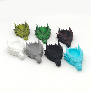 Impression 3D transfrontalière, design tête de <span class=keywords><strong>dragon</strong></span> gothique sombre, plateau de rangement multifonctionnel, plateau à bijoux, <span class=keywords><strong>bougeoir</strong></span> - Product Image 3