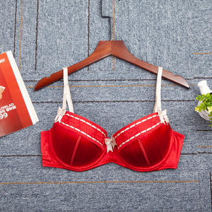 บราสีแดง <span class=keywords><strong>BCDE</strong></span> ขนาดใหญ่ที่ละเอียดอ่อนและน่ารักบราคัพใหญ่ห่วงเหล็กขนาดพลัสไซส์ชุดชั้นในสตรี Wholesale34-36 CD DD คัพ - Product Image 2