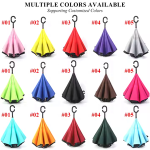 Promozione retromarcia ombrello dritto per auto all'aperto ombrello antipioggia doppio baldacchino ombrello da Golf con Logo personalizzato - Product Image 3