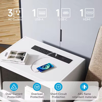 Multiprise encastrable de bureau avec chargeur USB, ports RJ45, options de prises UK/EU, hub d'alimentation pour bureau et domicile