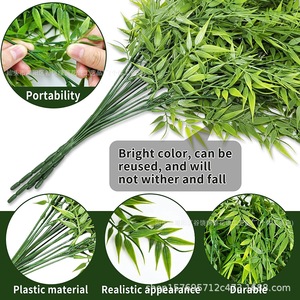 Guirnalda de Hojas de Bambú Artificiales, Planta Verde Colgante Decorativa, Tira de Ramo de Plástico de 30cm-100cm - Product Image 2