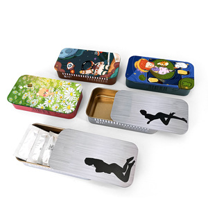 JYB Factory Supply Candy Slide Tin Box Push Pull 2 Pieces Tin Can Metal Tin Container For Candy /cigarette/chewing Gum/gift