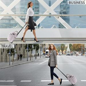 Bolsa para ordenador portátil para mujer <span class=keywords><strong>con</strong></span> <span class=keywords><strong>ruedas</strong></span>, maletín rodante para mujer, bolsa para ordenador rodante repelente al agua durante la noche <span class=keywords><strong>con</strong></span> bolsillos RFID - Product Image 6