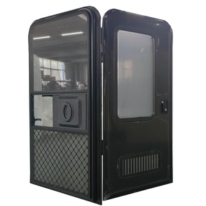Portes de <span class=keywords><strong>caravane</strong></span> RV personnalisées 620x1400mm, entièrement noires, en alliage d'aluminium, à ouverture à gauche, avec aération - Product Image 1