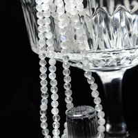 Ada 4mm perles de pierre de lune bleue perles de cristal rondes à facettes en vrac en gros pour la fabrication de bijoux à bricoler soi-même, pierres d'énergie de guérison