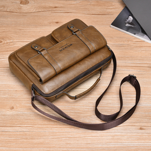 WEIXIER Custom Logo High Quality Men's Fashionable Business Office PU <strong>Leather</strong> <strong>Briefcase</strong> Messenger Laptop Crossbody Shoulder Bag - Product Image 6