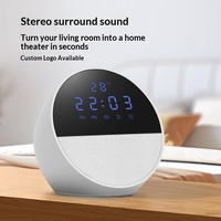 Haut-parleur multifonctionnel intelligent pour la maison avec horloge, affichage de la température, prise en charge de la carte TF, mini audio sans fil de bureau ou de chevet – Idéal comme cadeau
