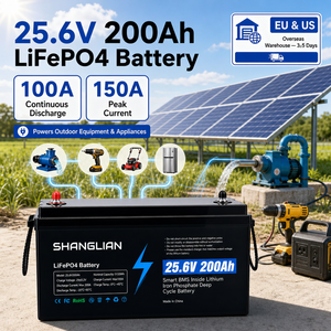 แบตเตอรี่ LiFePO4 25.6V 200Ah พร้อมระบบสื่อสาร CAN RS232 RS485 6000 รอบการใช้งาน IP65 บลูทูธ โลโก้ ความจุตามสั่ง - Product Image 3