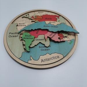 Jouets éducatifs Montessori PAFU en bois, 7 continents, <span class=keywords><strong>5</strong></span> océans, carte <span class=keywords><strong>du</strong></span> <span class=keywords><strong>monde</strong></span> terrestre, puzzle en bois - Product Image 2