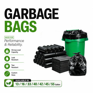 Bolsas de Basura Negras Resistentes Taiyang de 240L, Bolsas de Plástico para Basura de 3 Mil, Tipo Gusset, para Contratistas, Talleres, Industria, Suministro de China - Product Image 1