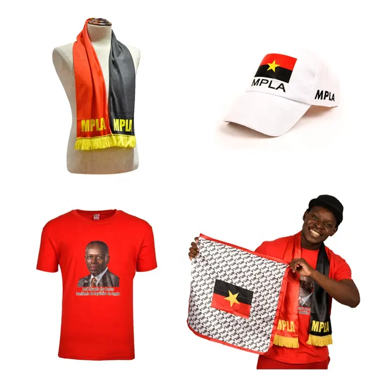 Großhandel Afrika Übertragungsdruck individuelles T-Shirt/Mütze/Schal/Flagge Kampagnen große Anzahl von T-Shirts mit Geschenk-Sets