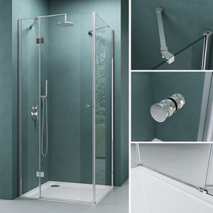 <span class=keywords><strong>Cabine</strong></span> <span class=keywords><strong>de</strong></span> <span class=keywords><strong>douche</strong></span> d'angle coulissante en verre trempé personnalisée en alliage d'aluminium LML avec <span class=keywords><strong>poignée</strong></span> en métal - Product Image 2