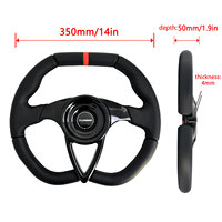 TIYPEOR 350mm Volant à la dérive modifié Volante en cuir chromé à rayons Volant de sport classique pour jeu PC
