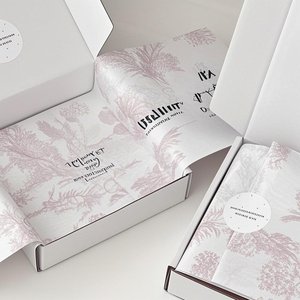 Textured <strong>Tissue</strong> Paper with <strong>Custom</strong> Branding for Tactile Apparel Packaging - Product Image 3