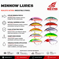 Leurre coulant micro-minnow ABS/PVC 5,5g à longue queue pour pêche en eau moyenne et peu profonde, imitation pour saumon, maquereau, brochet, truite