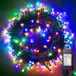 110V 24V abd plug 10m 100 LED koyu yeşil hattı su geçirmez twinkle noel peri dize ışıkları dış dekorasyon ışık