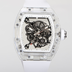 Reloj automático mecánico para hombre, serie RM, con cristal de zafiro en forma de tonneau, esqueletizado, resistente al agua, con correa de silicona. - Product Image 5