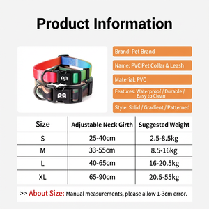 Collier pour chien en PVC imperméable, anti-odeur, facile à nettoyer, personnalisable, en sangle enduite de PVC, résistant à l'eau pour toutes les races. - Product Image 5