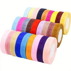 1.5cm 100% Polyester Snow Gauze Satin Ribbon Double Face Silver Foil Printed Manufacturer Direct Supply for Gift <b>Box</b> <b>Hat</b> - Product Image 1