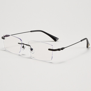 Kính mắt gọng bán titan không viền hình chữ nhật cao cấp 69043-C, thiết kế tùy chỉnh dành cho nam - Product Image 5