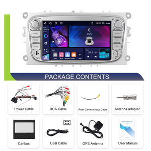 Autoradio Android Podofo 7'' 4+64 Go avec CarPlay/Android Auto sans fil, navigation GPS, WIFI pour Ford Focus S-Max Mondeo Galaxy C-Max - Product Image 6