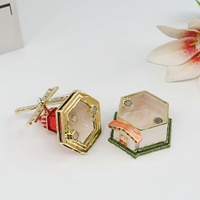 SHINNYGIFTS Vente en gros Boîte à bibelots émaillée en forme de moulin à vent, Boîte de rangement pour bijoux en métal, Souvenir touristique des Pays-Bas, Mini ornement décoratif pour la maison