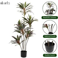OH ARTS Hoogrealistische Kunstmatige Drakenbloedboom Braziliaanse Houten Boom Bonsai Potplant Realistisch Levensecht Binnenplant