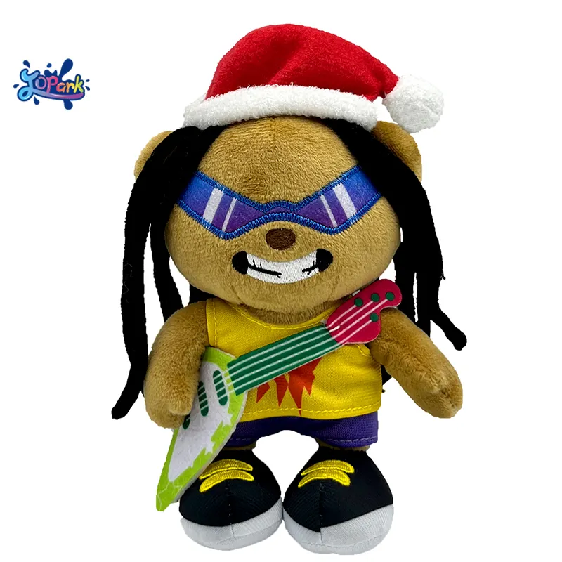 JOPARK giocattolo di peluche per bambini lungo Dreadlocks bassista che indossa il cappello di Babbo Natale peluche di animali di peluche di peluche ragazzo regalo di Natale
