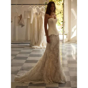 Elegant Mermaid <b>Wedding</b> <b>Dresses</b> Lace Floor-Length W/Sweep Train - Product Image 4
