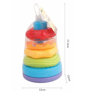 Livraison rapide MY TOYS Step Step Open Ended Sensory Stimulating Rainbow Stacking Circle Press Spray Water Floating Bath Toy - Product Image 1
