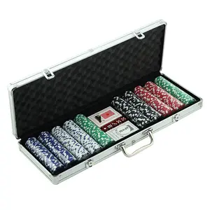 Fichas De Poker Definir 500PCS Conjunto De Poker Casino Chips de 11.5 Grama Profissional com Denominação