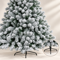 Arbre de Noël artificiel floqué blanc en PVC, 1,2m-2,4m, base métallique, pour décoration intérieure/extérieure, événements et fêtes, vente en gros