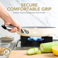 Poêles à frire modernes en métal non toxique revêtues de céramique Batterie de cuisine antiadhésive durable avec caractéristiques durables