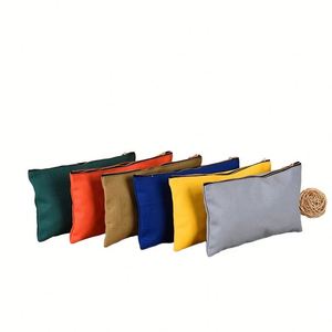 Custom Solid Color <b>Canvas</b> Coin Purse Zipper Mini Pen Key Bag Shopping Portable Storage Handbags Foldable Money Bags - Product Image 5