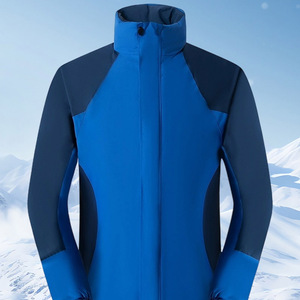 Men's Windproof Stand-Up Collar Thickened Polyester Wadding Jacket For Outdoor Workwear With Printing Custom Design - Product Image 3