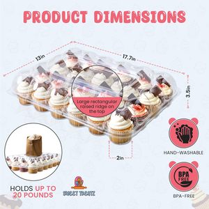 24 đếm Stackable cupcake bao bì hộp du lịch dùng một lần cupcake tàu sân bay trong suốt bánh thực phẩm món tráng miệng vận chuyển container - Product Image 4