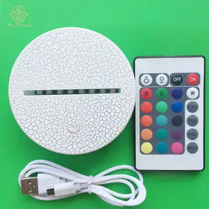 Led Usb Cable Touch Switch And Remote Control Night Light Base Acrylic 3d Led Night Lamp Assembled Base