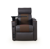 Fauteuil inclinable manuel en cuir PU avec table-bac, idéal pour le home cinéma et le salon