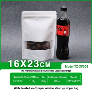 Bolsas de Papel Kraft Blancas con Cierre y Ventana HD, Reutilizables, Impermeables, a Prueba de Humedad, Empaque de Lujo para Alimentos, Dulces y Azúcar - Product Image 5