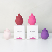 Großhandel Rosen-Zungen-Leckvibrator aus Silikon für Frauen Klitoris- und Brustwarzen-Stimulator Erotikspielzeug Großhandel Weiblicher Masturbator
