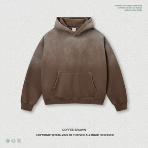 เสื้อผ้าผู้ชายสั่งตัดพิเศษ แบรนด์สตรีทแวร์สไตล์อเมริกันเรโทร ทรงบ็อกซี่ ผ้าฟลีซหนานุ่ม ซับในอย่างดี ทรงโอเวอร์ไซส์ ไหล่ตก มีฮู้ด - Product Image 6