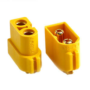 Amass XT60PM Series Yellow Aviation Connector Connecteur mâle femelle à courant élevé pour fil d'alimentation d'avion Série <span class=keywords><strong>XT60</strong></span> - Product Image 1