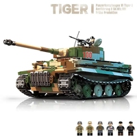 Askeri kaplan ağır Tank yapı taşları Set Wea Pon yapı oyuncak koleksiyon ordu modeli Boys için noel hediyesi