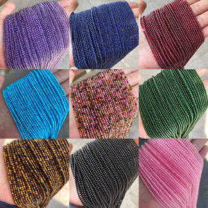 2-3 حبات سائبة مستديرة من الحجر الطبيعي أحجار كريمة كريستال جمشت كوارتز وردي اللابسي عقيق أحمر عقيق تركواز خرزات سائبة - Product Image 3