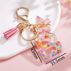 Pendentif polyvalent tendance en alliage, motif papillon et alphabet, idéal pour porte-clés et sacs – Nouvelle collection très prisée - Product Image 3