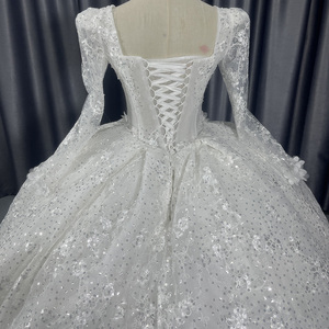 Hermoso vestido <span class=keywords><strong>de</strong></span> <span class=keywords><strong>novia</strong></span> Organza Vestido <span class=keywords><strong>de</strong></span> baile Cuello cuadrado Traje <span class=keywords><strong>DE</strong></span> BODA Rebordear Lscm45 - Product Image 4