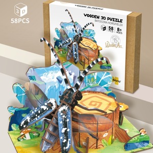 Puzzle 3D en bois EPT : Modèles d'insectes (papillon, abeille) – Cadeau DIY en bois pour enfants – Puzzles 3D préscolaires pour enfants - Product Image 3